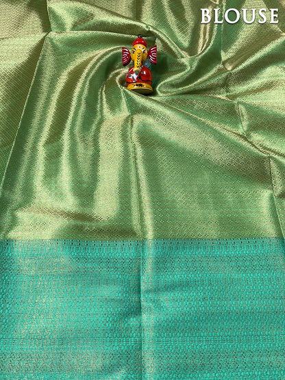 Dual color of gold banarasi tissue saree