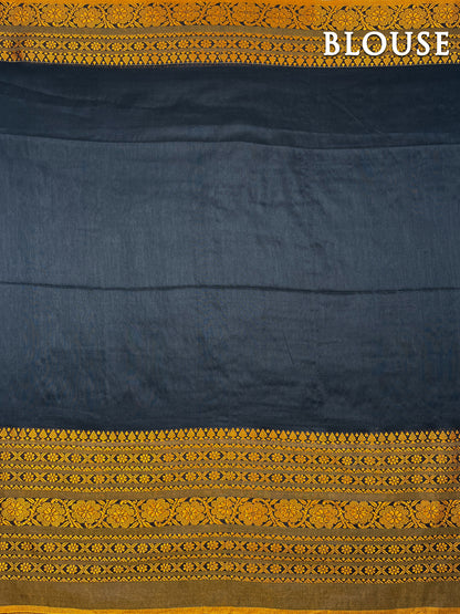 Black and yellow begumpuri cotton saree