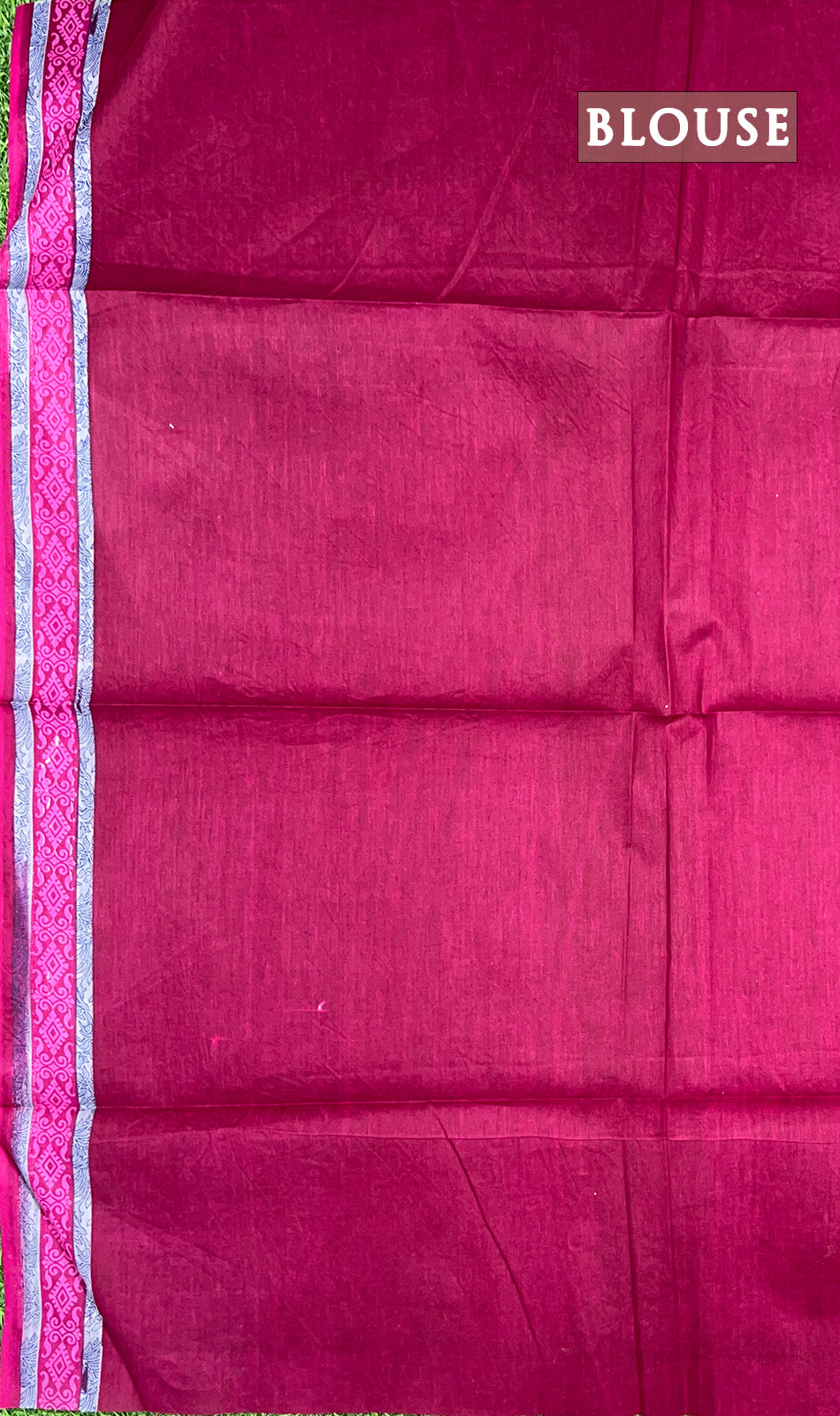 Beet red printed cotton saree
