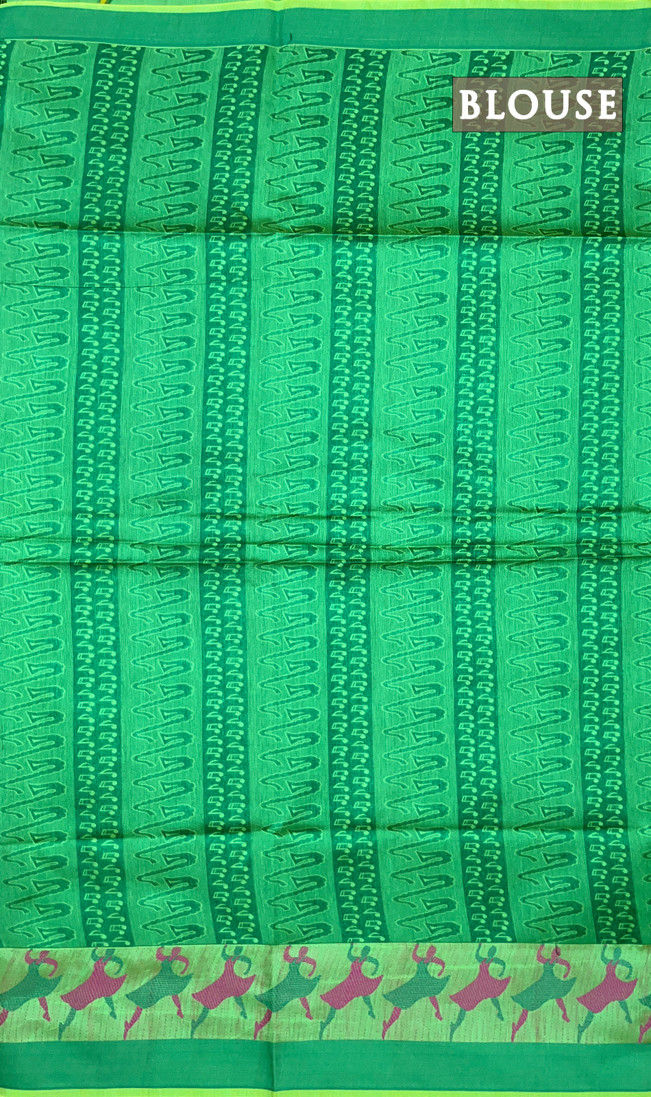 Dual green chanderi silk cotton saree