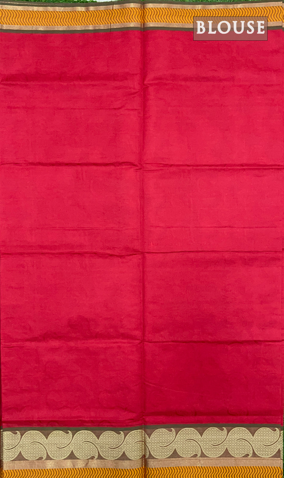 Red double tone pure rich cotton saree