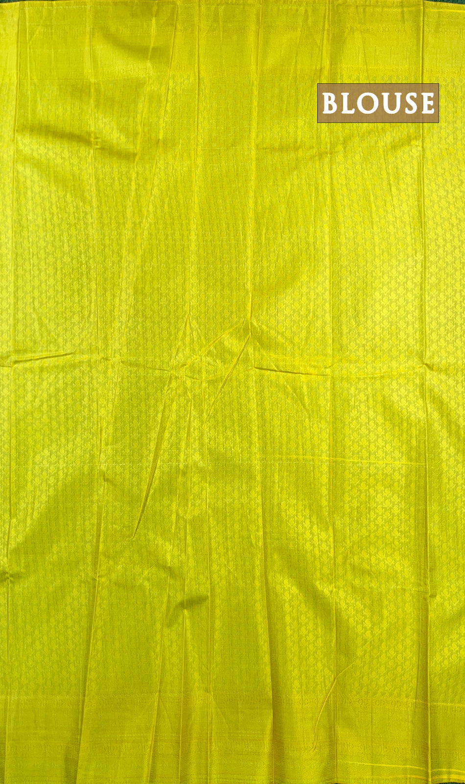 Mustard yellow kanchipuram silk saree