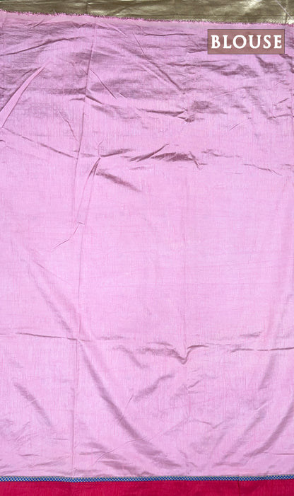 Pink rich linen saree