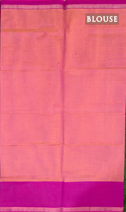 Dark pink pure rich cotton saree