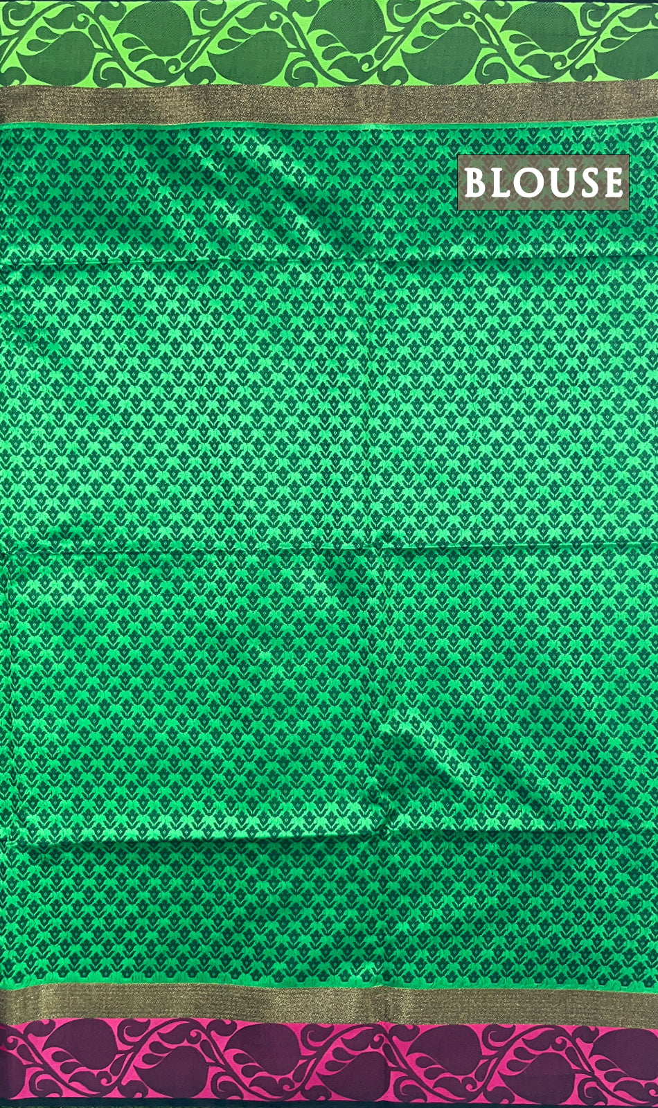 Black and green chanderi silk cotton saree