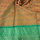 Dual color of orange banarasi kora muslin saree