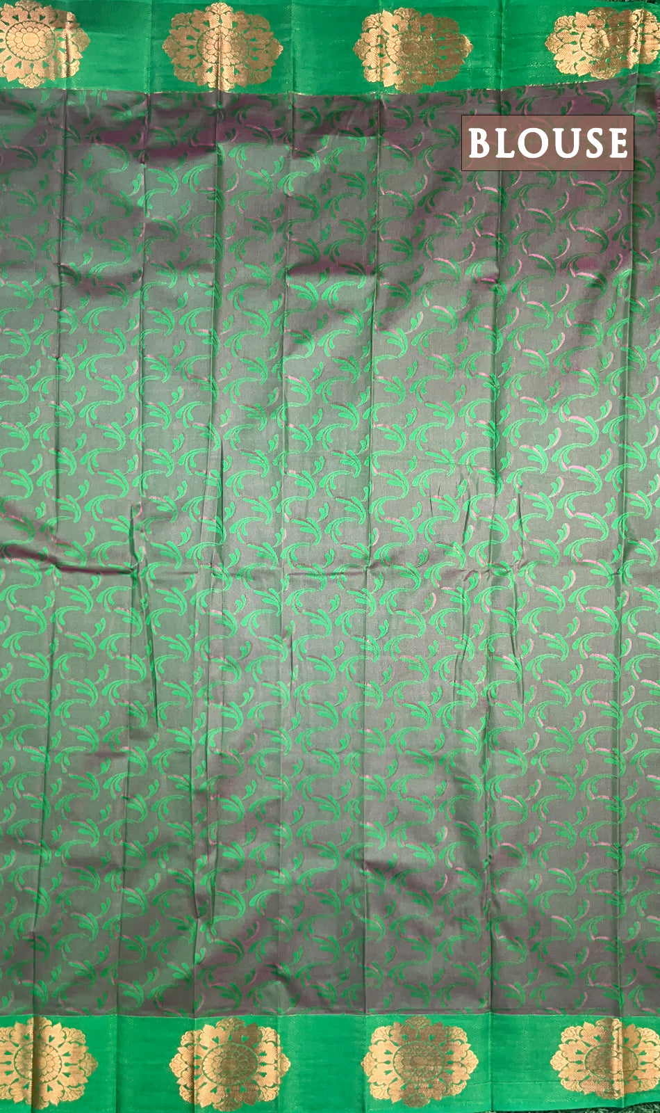 Dual shade of pink and green semi silk saree