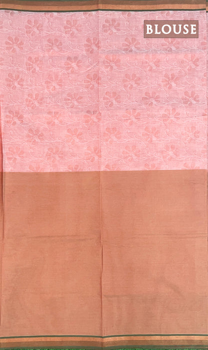 Dual shade of pink pure rich cotton saree