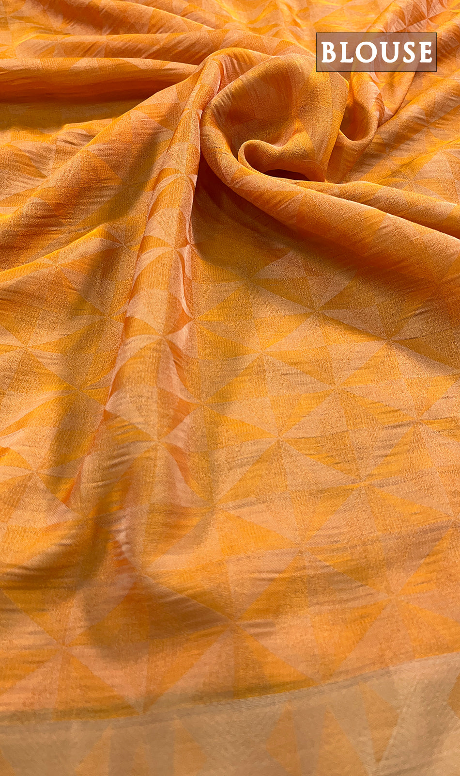 Dual shade of orange mysore crepe semi silk saree