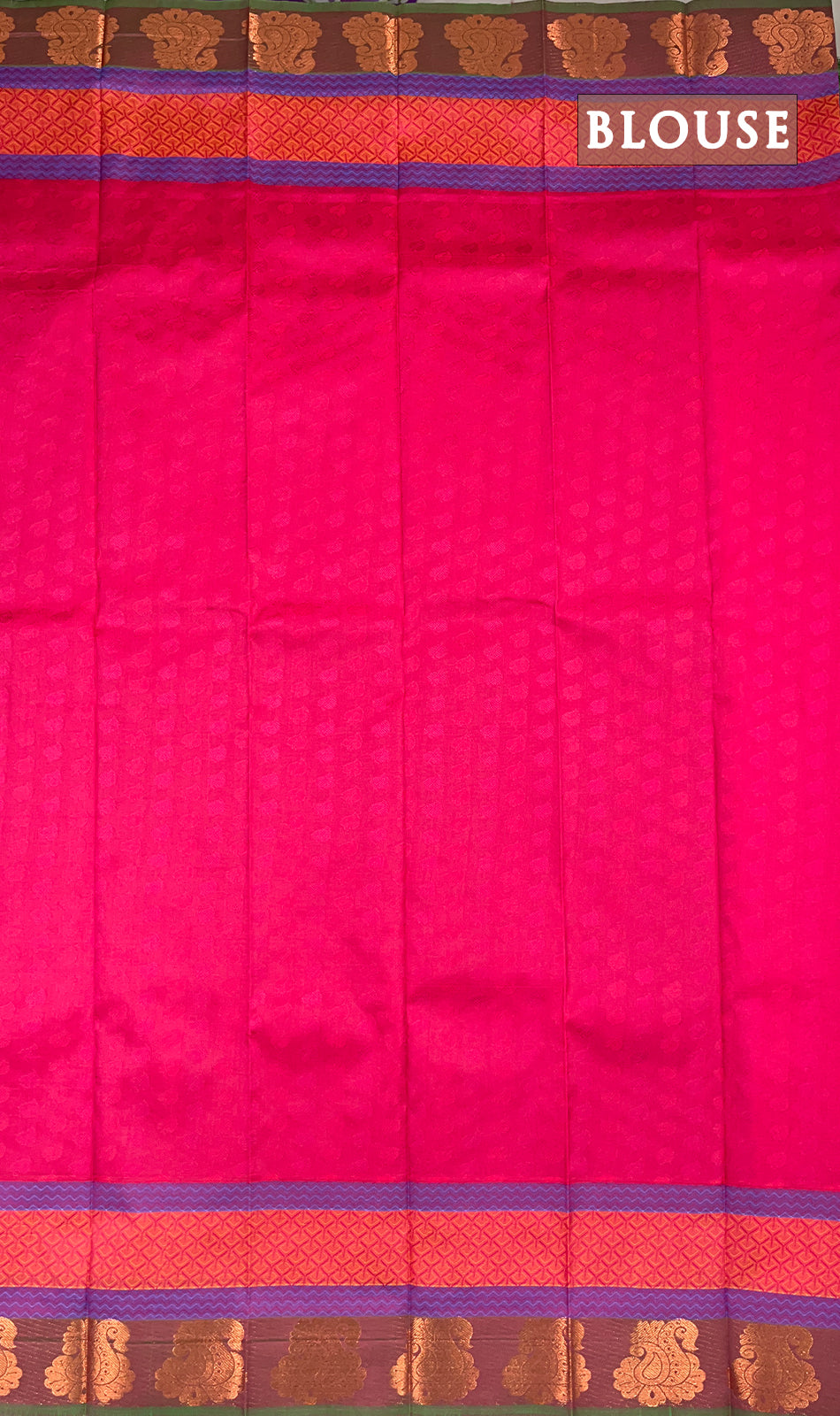 Dark pink and blue semi silk saree