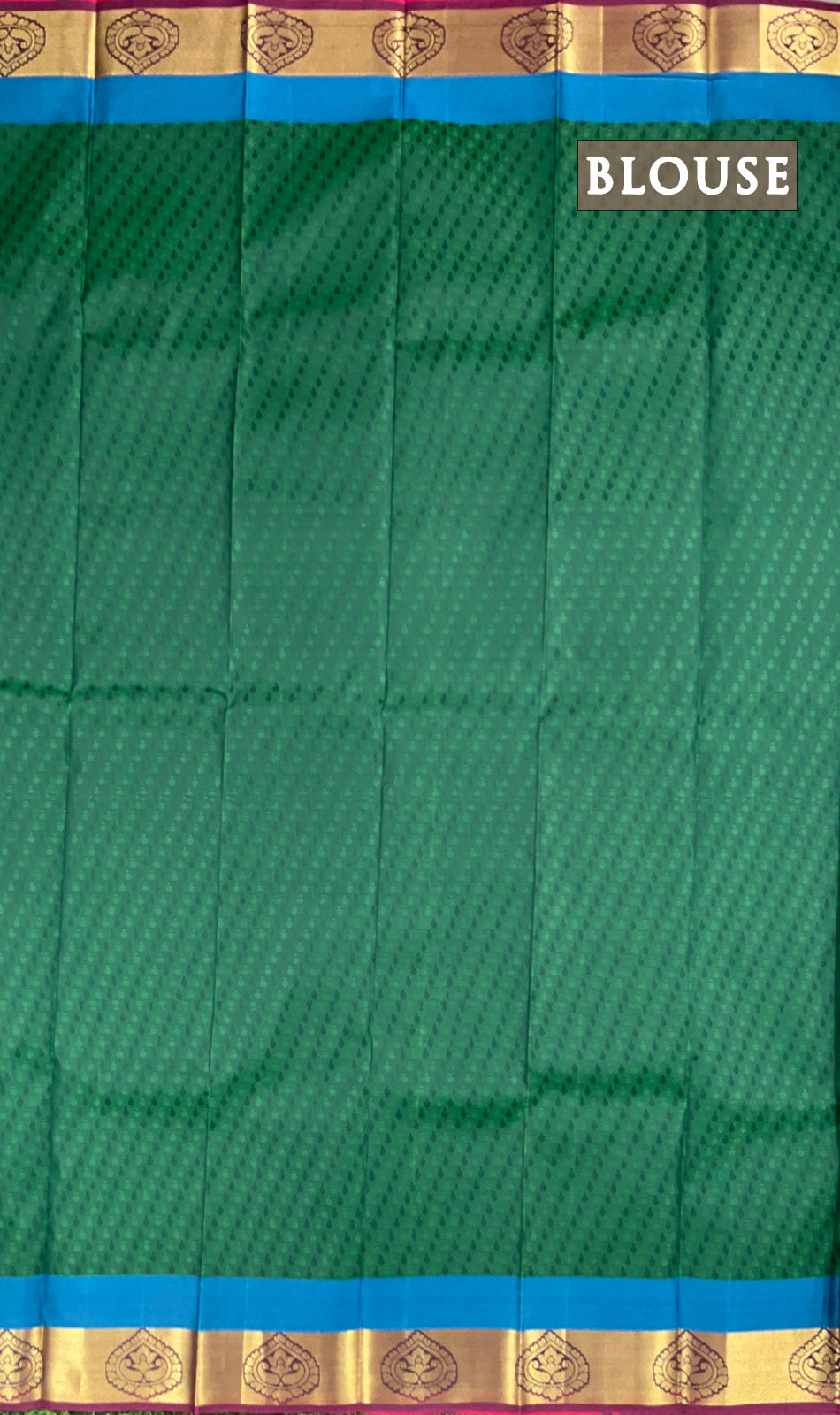 Dark green and maroon semi silk saree