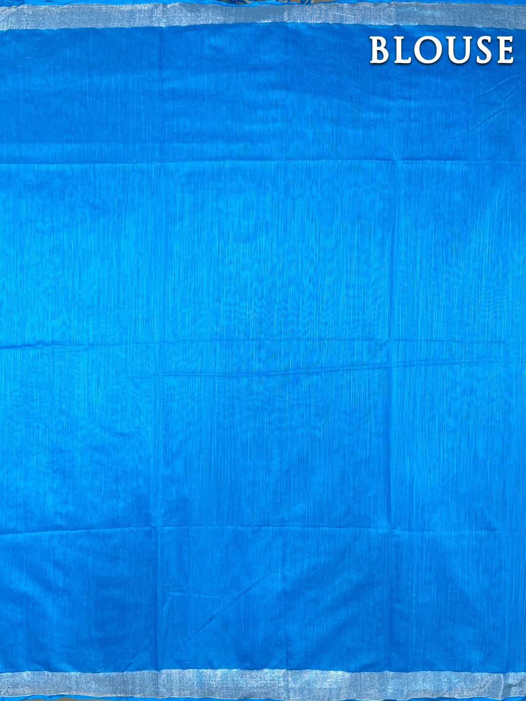 Blue cotton linen saree