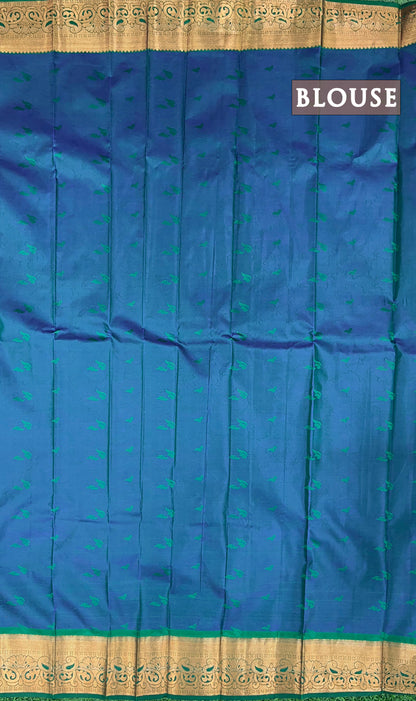 Dual shade of blue semi silk saree
