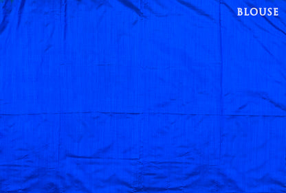 Green with Royal blue Kanchipuram semi soft silk saree