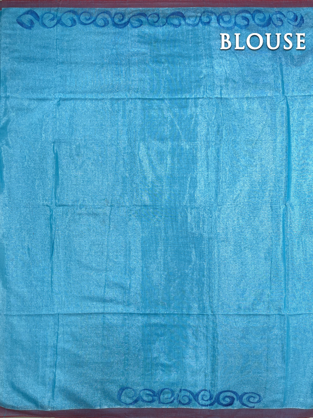 Blue hand painted saree