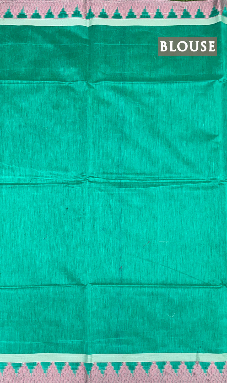 Turquoise chanderi silk cotton saree