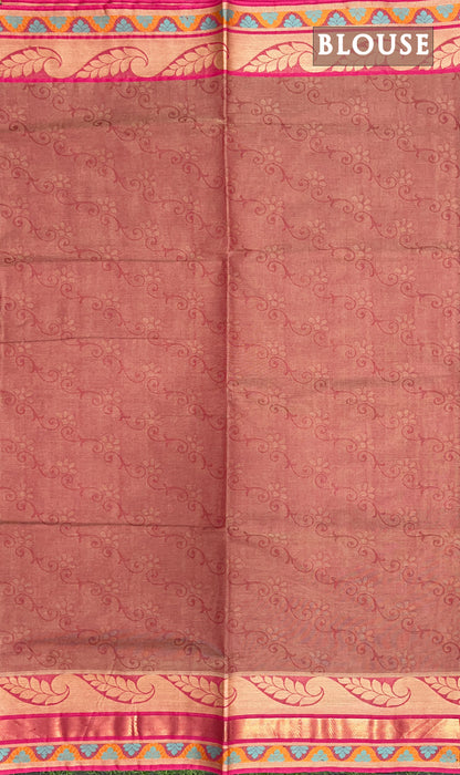 Double tone of pink shade pure rich cotton saree