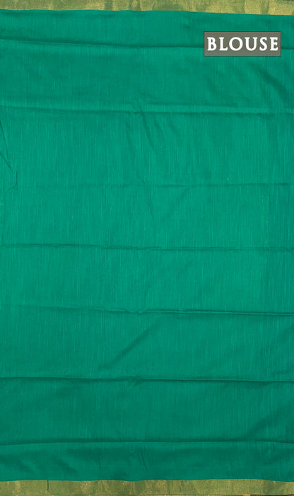 Black and green magizham semi linen silk saree