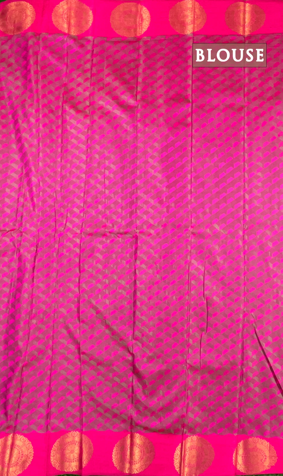 Dual shade of green and pink semi silk saree