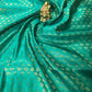 Maroon and turquoise banaras soft silk saree