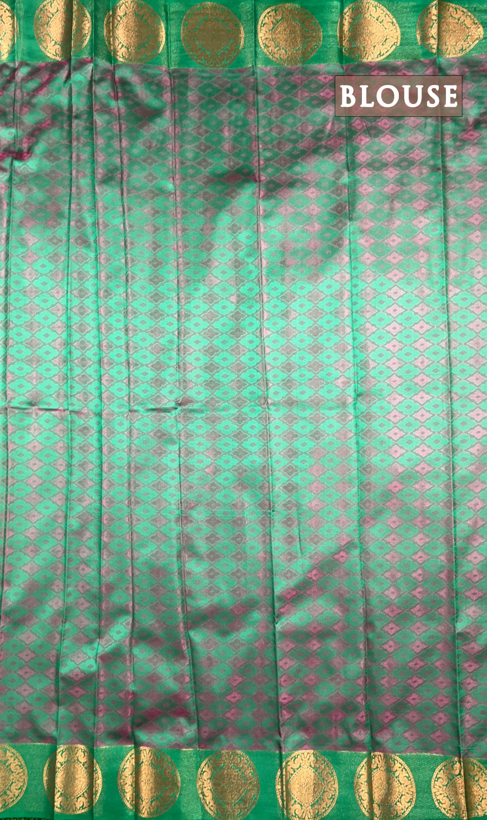 Dual shade of purple and green semi silk saree