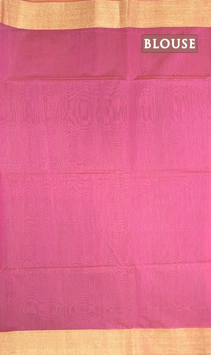 Pink chanderi silk cotton saree