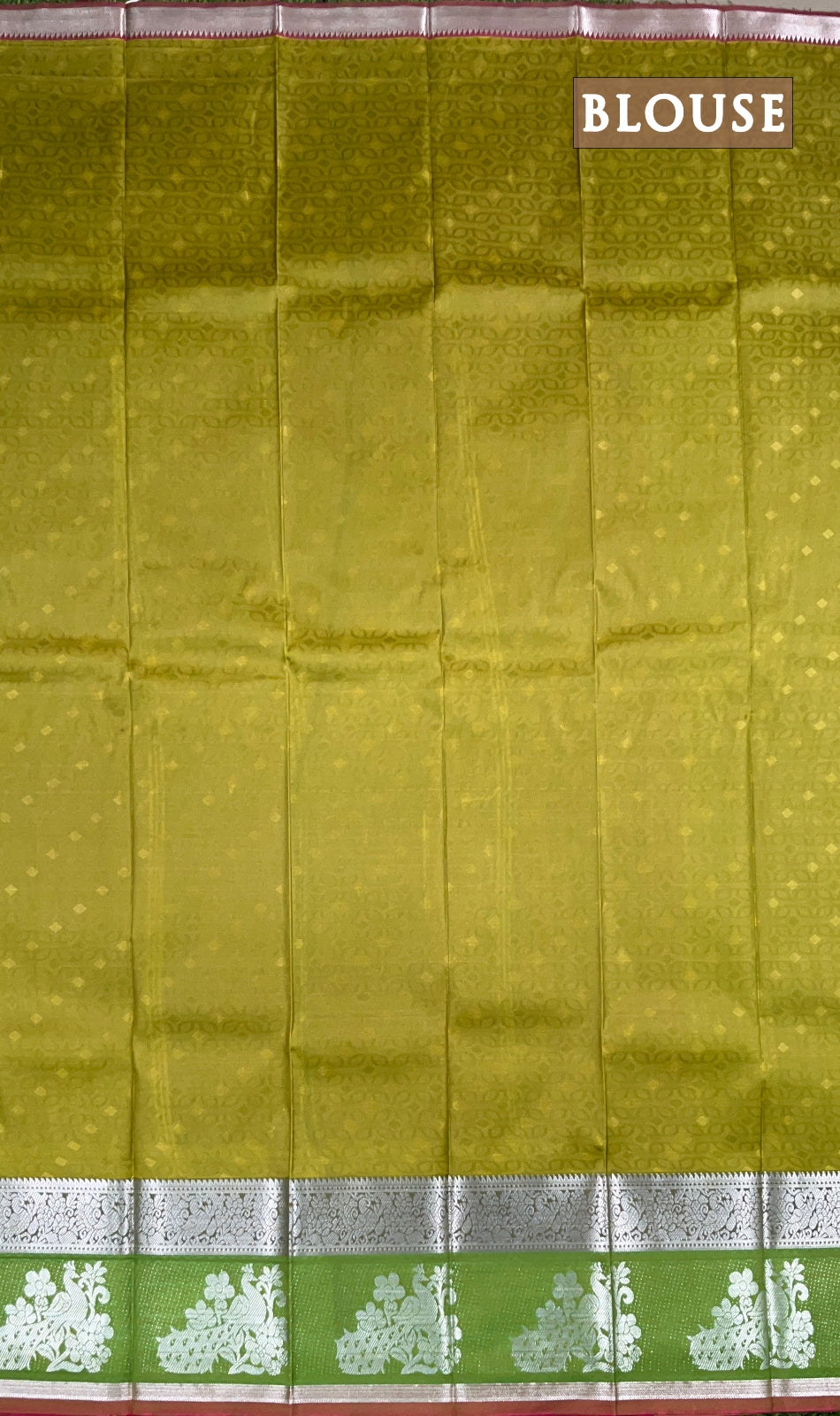 Green and maroon semi silk saree