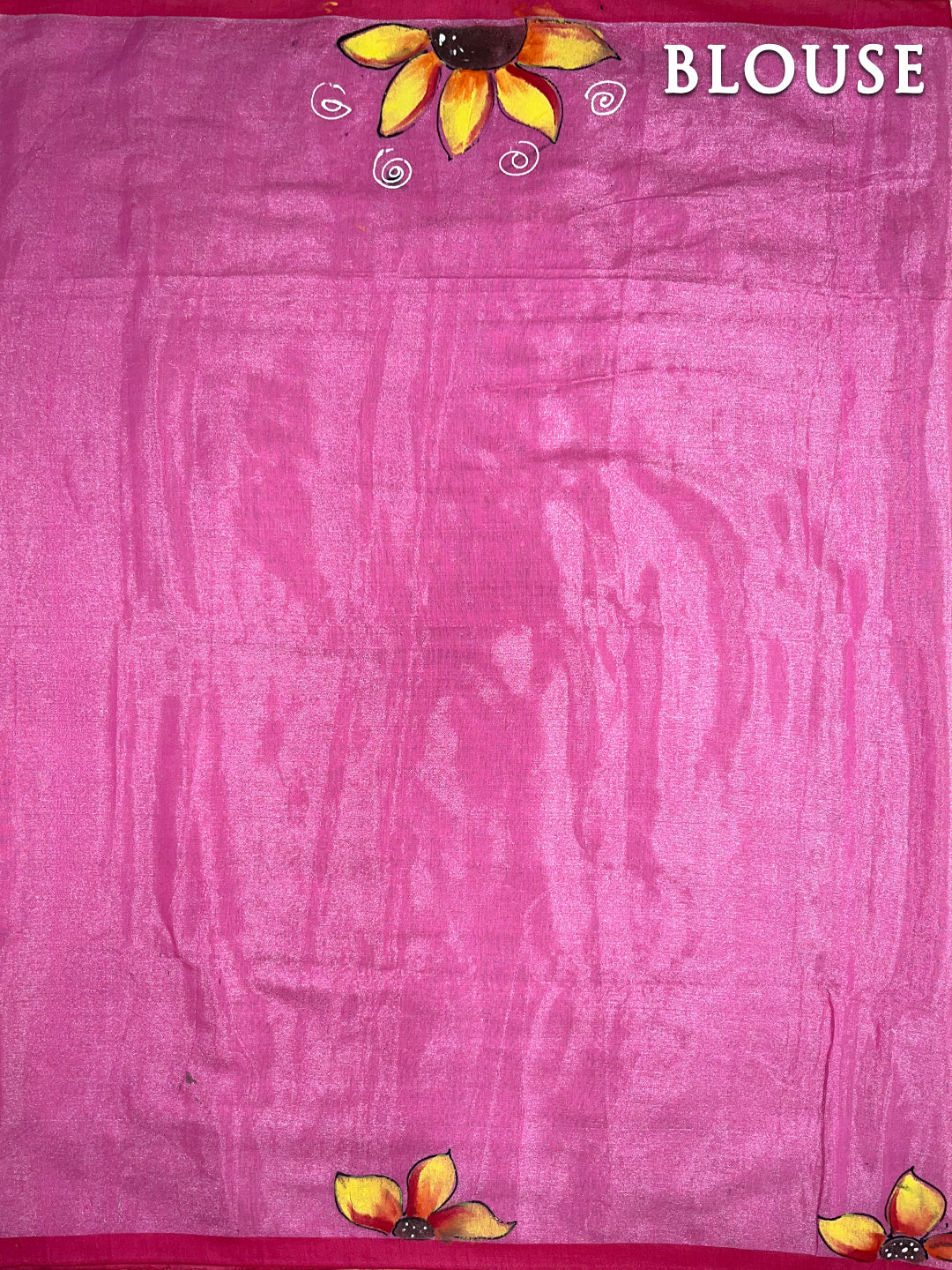 Pink hand painted saree