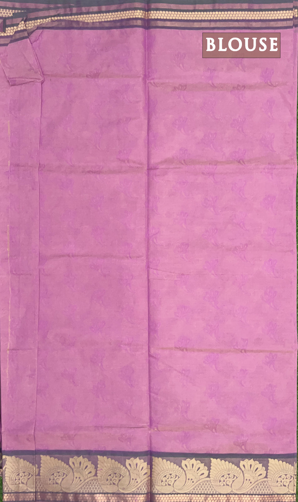 Pink and violet pure rich cotton saree