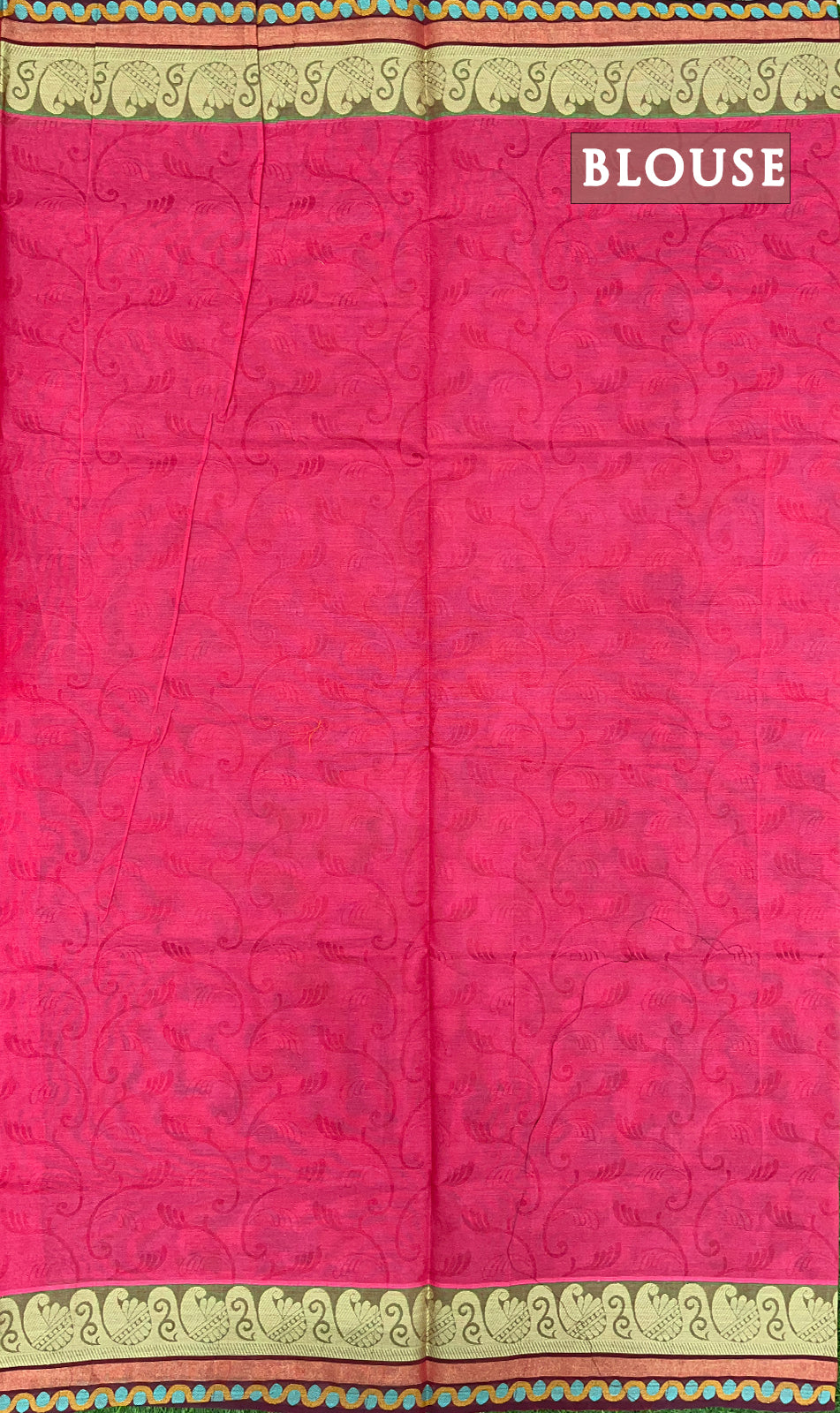Pink double tone pure rich cotton saree