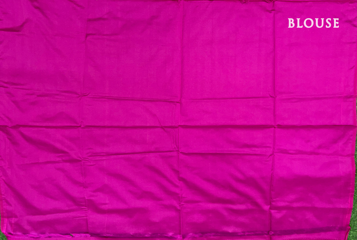 Green with Rani Pink Kanchipuram semi soft silk saree
