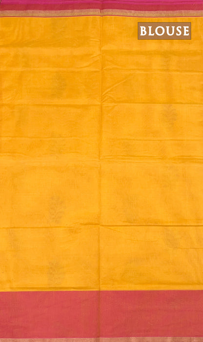 Yellow pure rich cotton saree