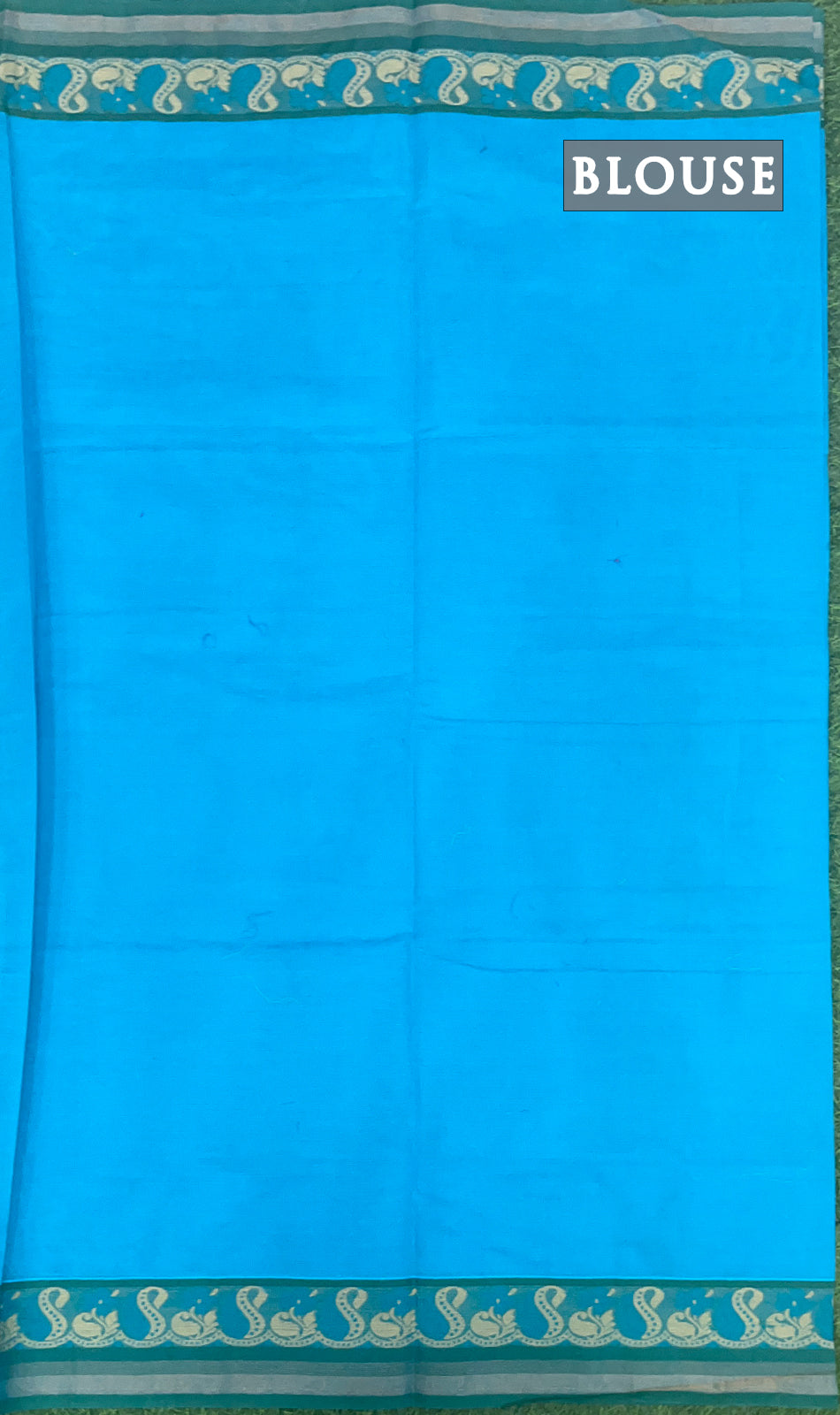 CS Blue and pink pure rich cotton saree