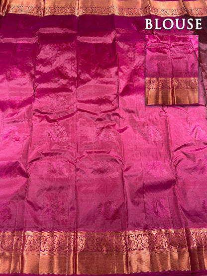 Maroon kanchipuram pure silk saree