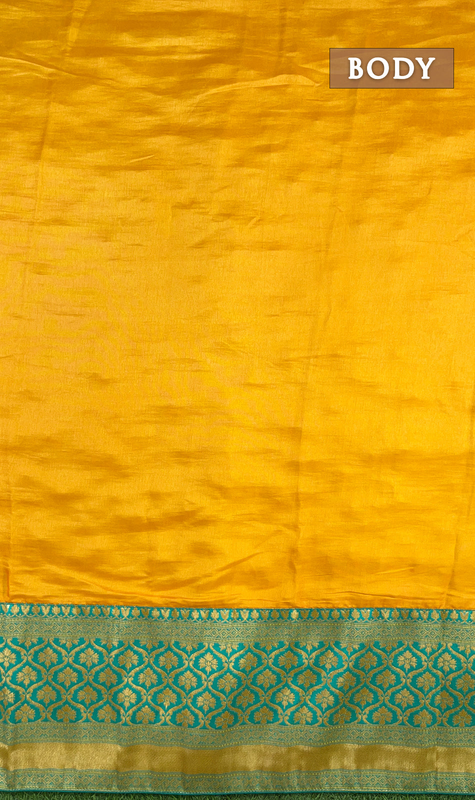 Yellow raw silk saree