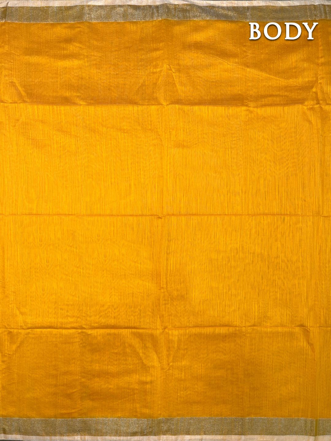 Mango yellow cotton linen saree