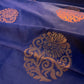 Dual color of blue and maroon kanchipuram semi soft silk saree