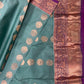 Dual color of grey kanchipuram pure silk saree