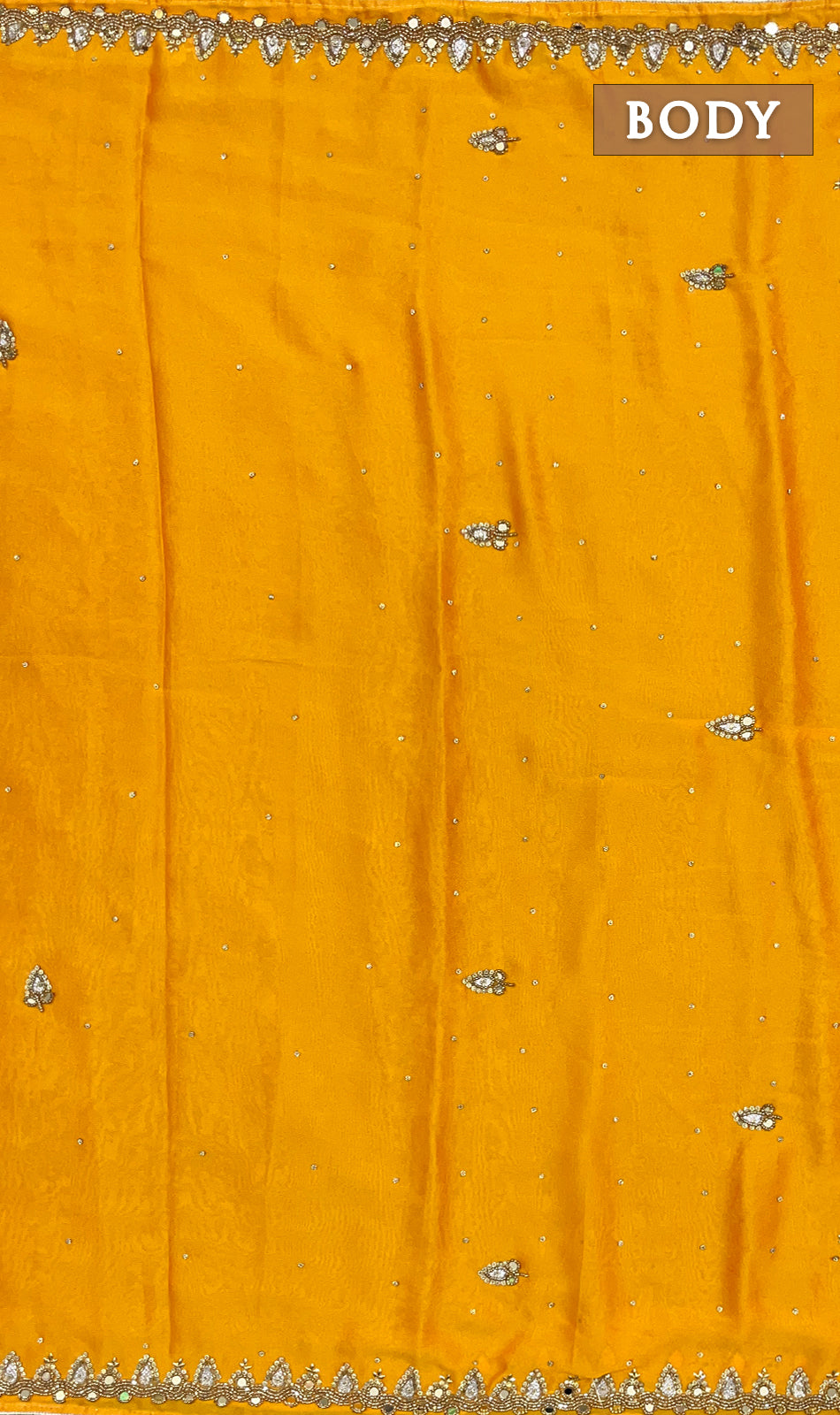 Orange semi satin silk saree