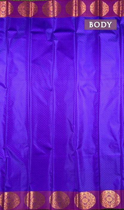 Dual shade of royal blue and purple semi silk saree