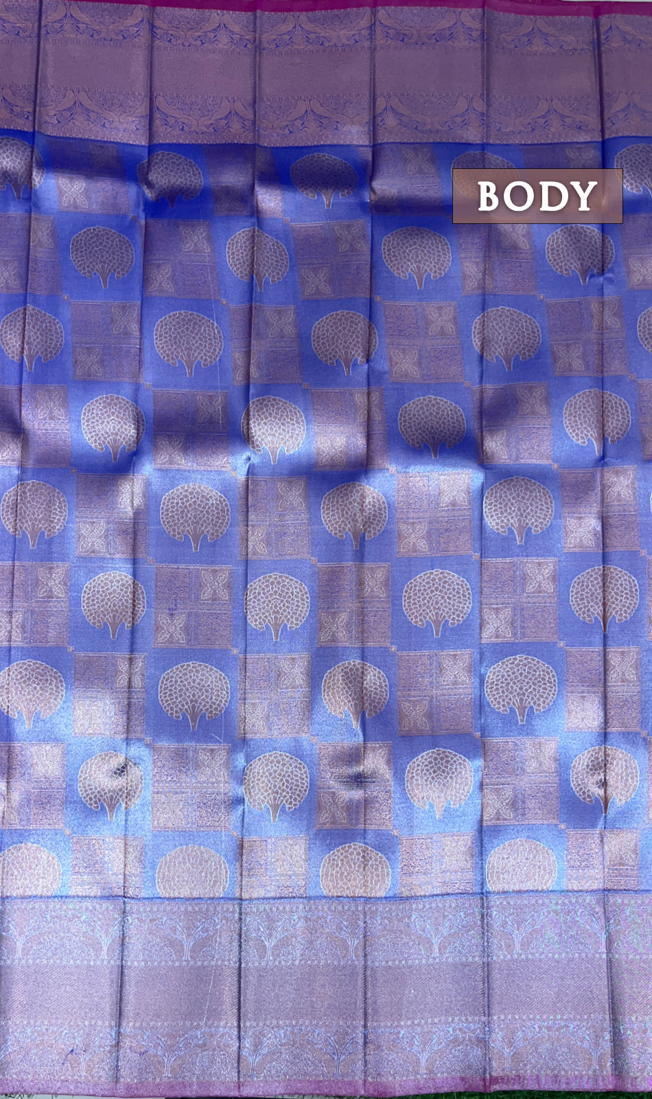 Blue tissue silk saree