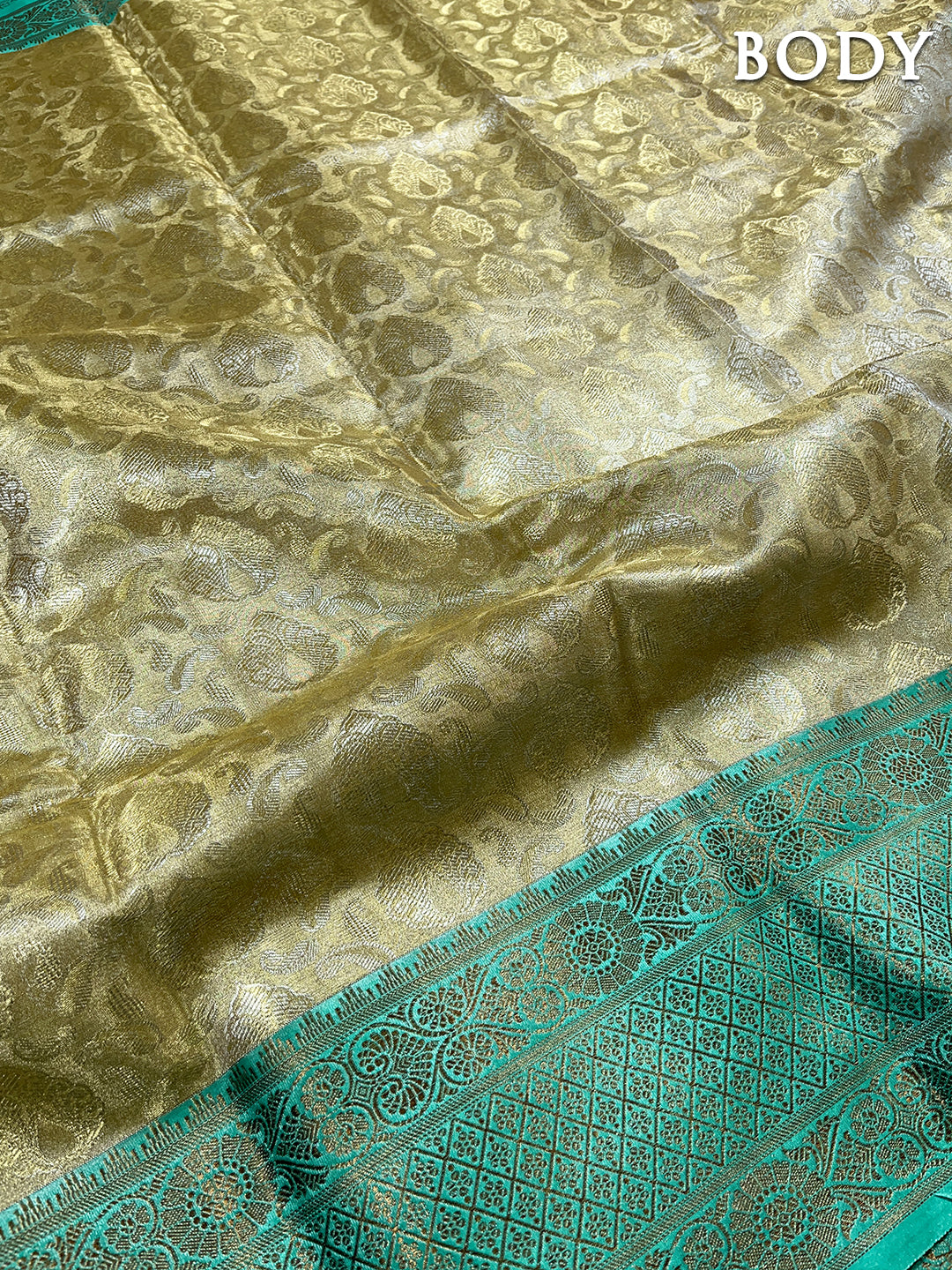 Dual color of gold banarasi tissue saree