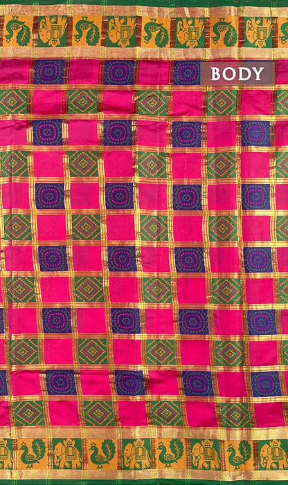 Pink banaras silk saree