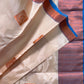 Dual color of cream kanchipuram pure silk saree