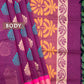 Beet red and gold pure rich cotton saree