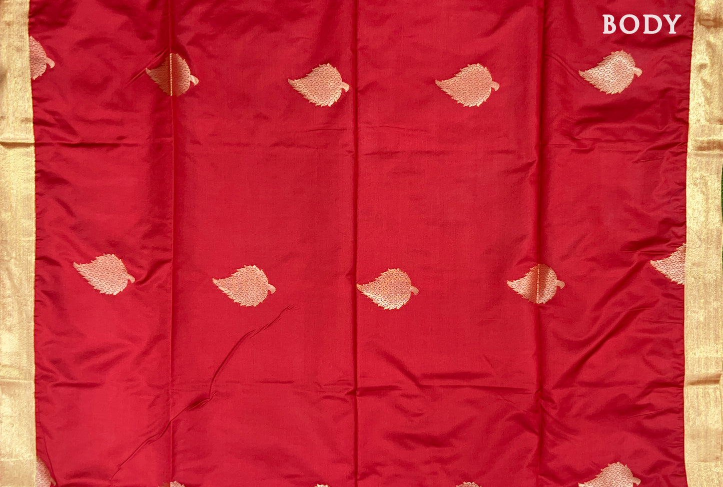Red with Ink Blue Kanchipuram Semi Soft Silk Saree
