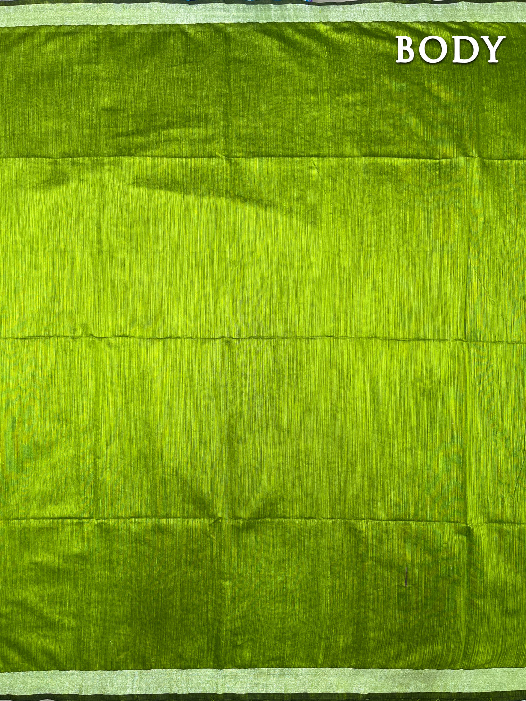 Henna green cotton linen saree