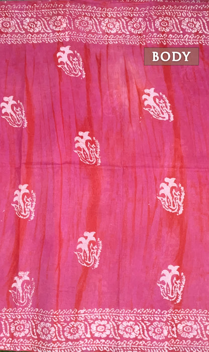 Pink snegham cotton saree