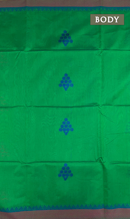 Green chanderi silk cotton saree