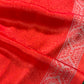 Dual shade of red mysore crepe semi silk saree
